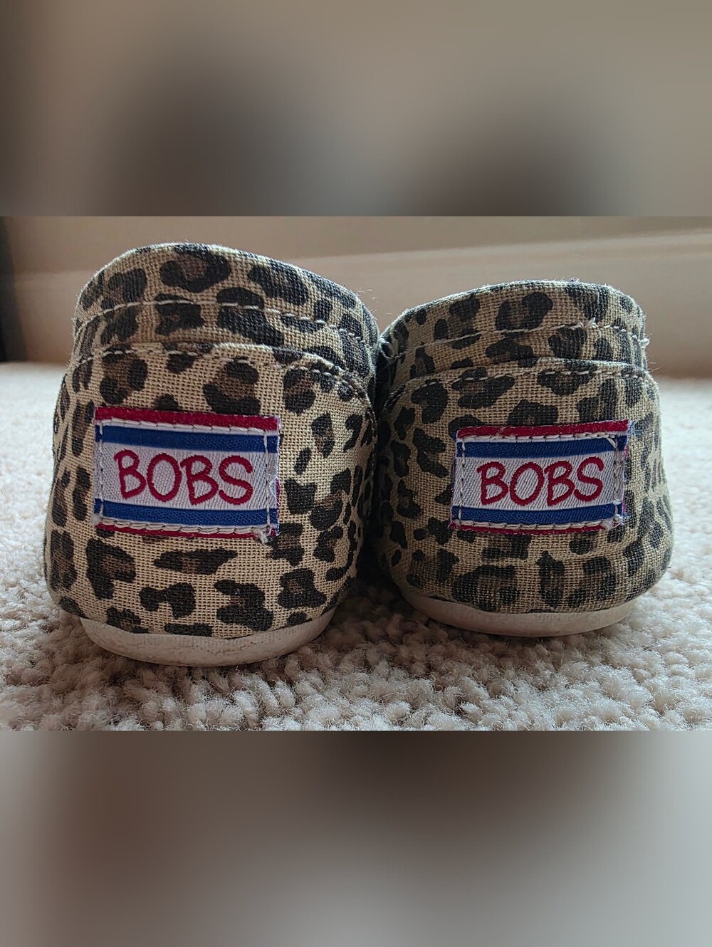 BOBS from Skechers Leopard Print Canvas Flats - Tan, Black